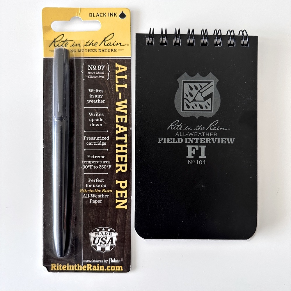 Rite in the Rain Pen & Field Interview Notebook Set